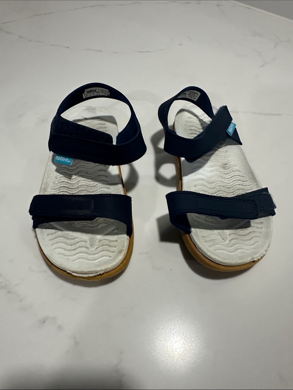 Native Navy and White Kids Sandals